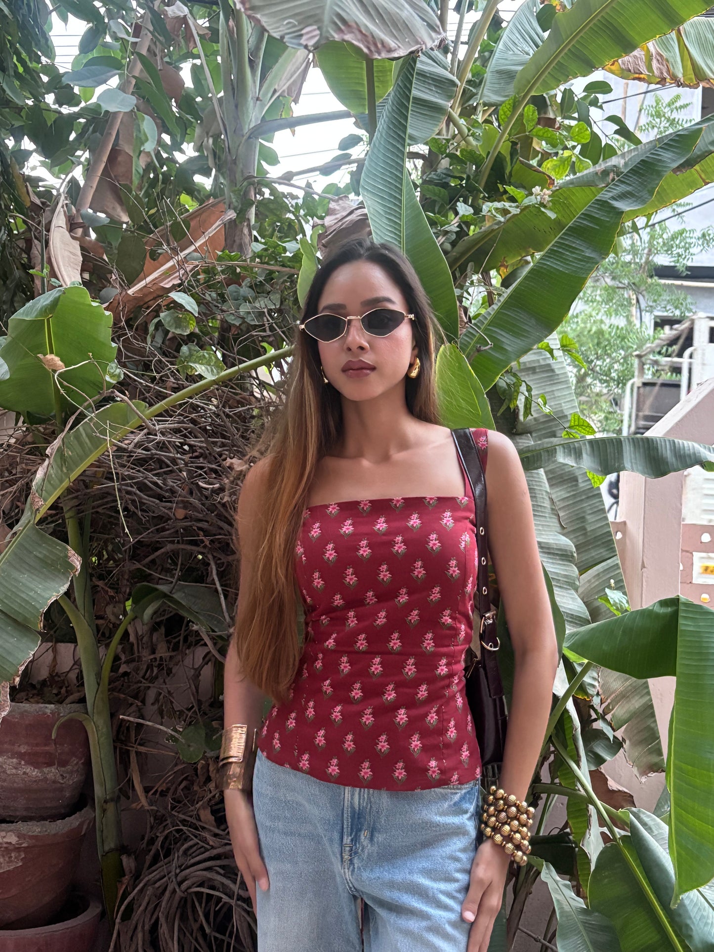 Shreya backless cotton corset top