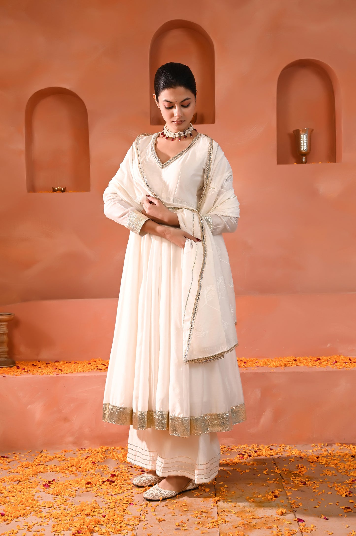 Warisha chanderi anarkali set