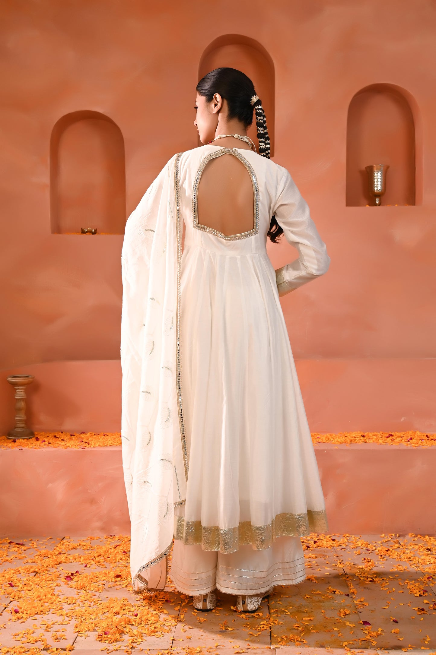Warisha chanderi anarkali set