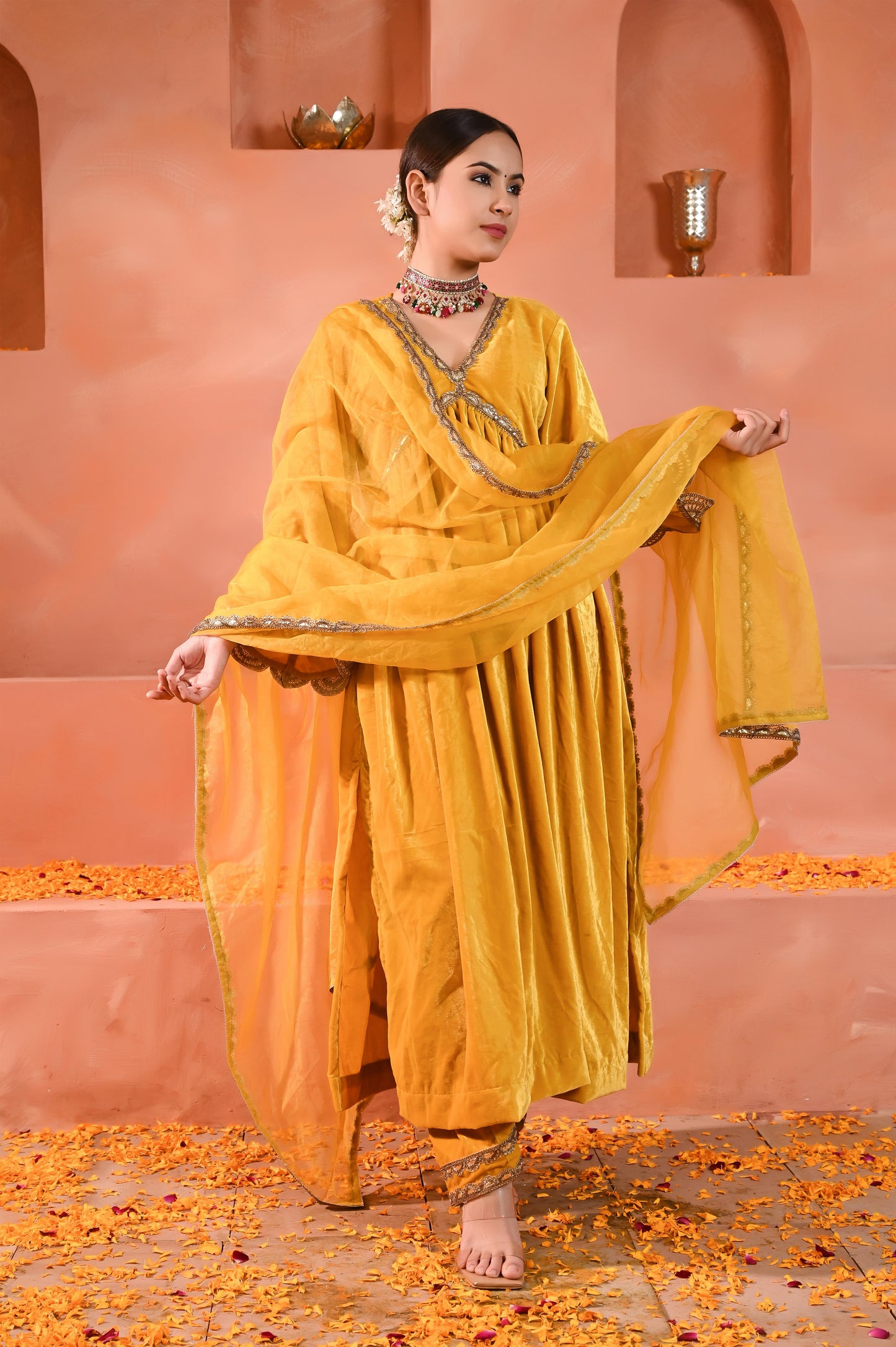 Daksha velvet kurta set