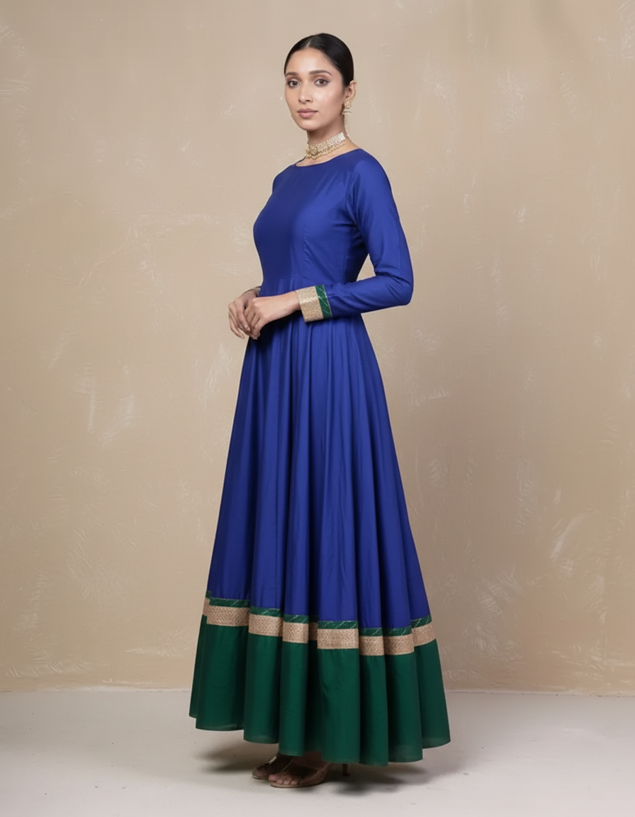 Vasundara blue-green Anarkali Set