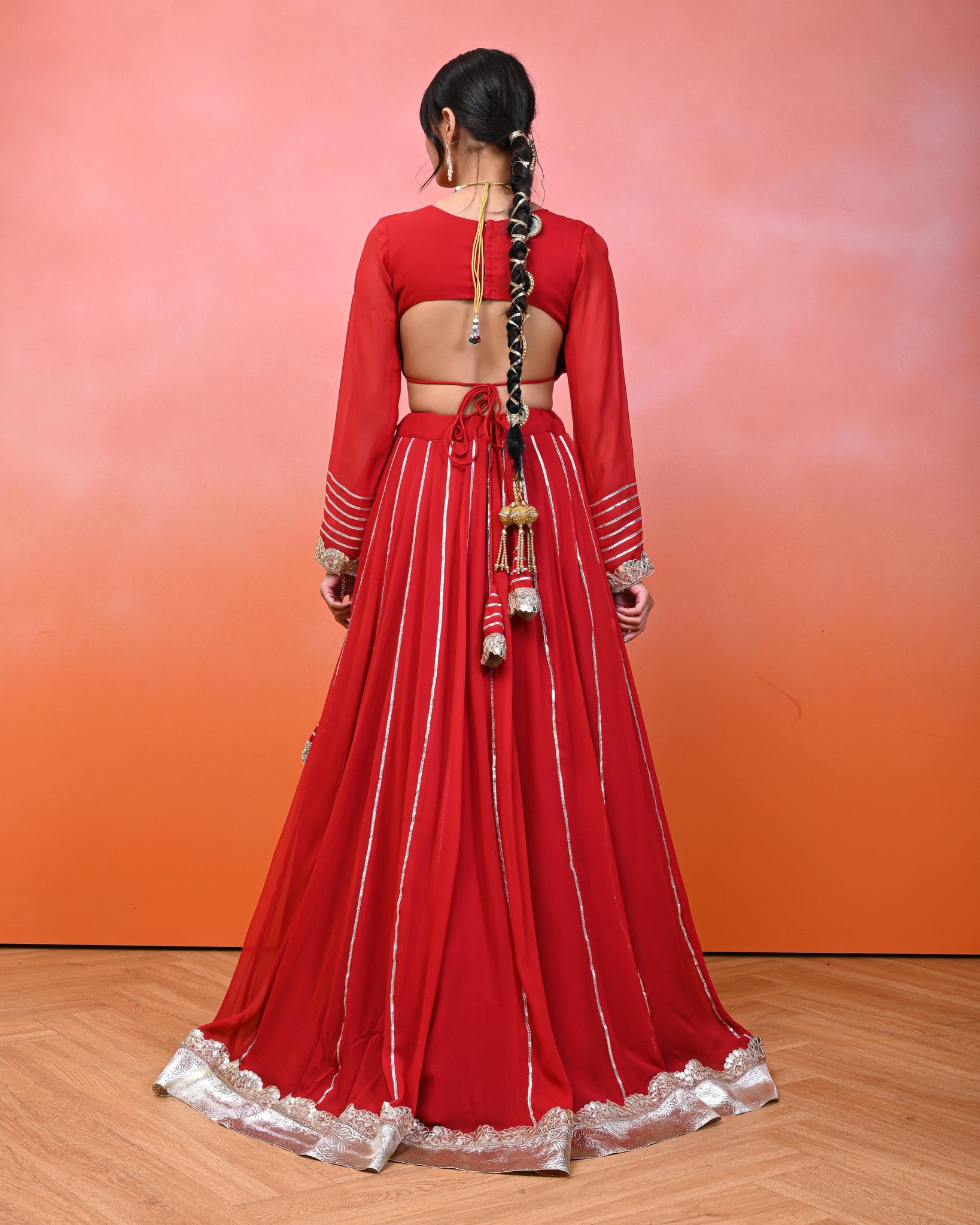 Sukhmani Red Georgette Lehanga Set