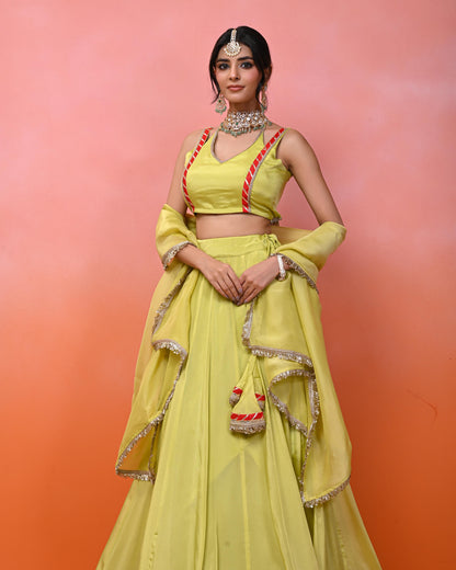 Aakriti Aaina Chinon Lehanga Set