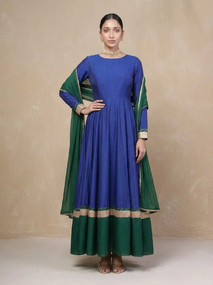 Vasundara blue-green Anarkali Set