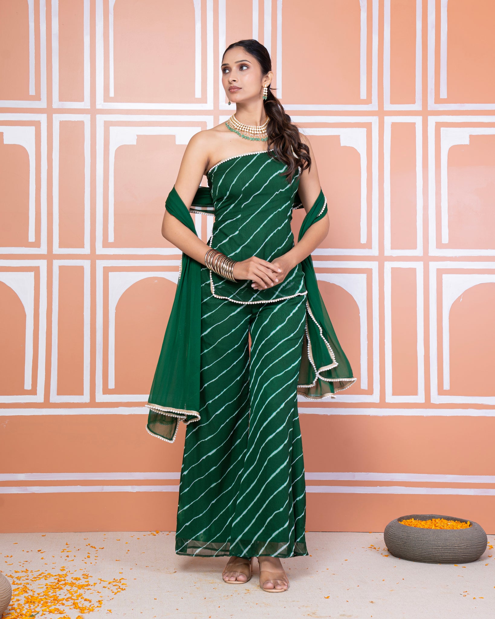 Prerna one shoulder palazzo set