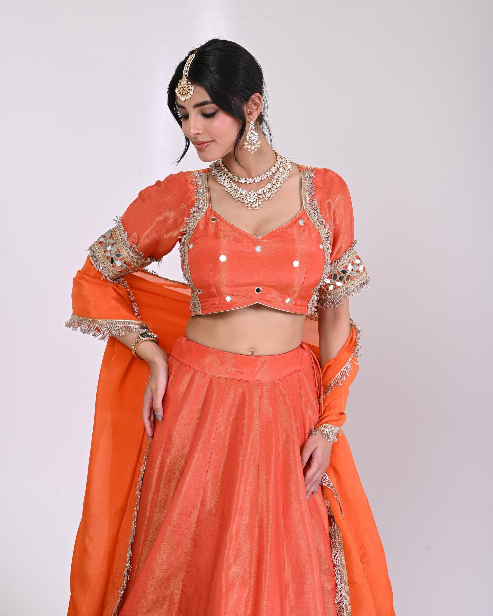Riddhima Cosmo Aaina Lehanga Set