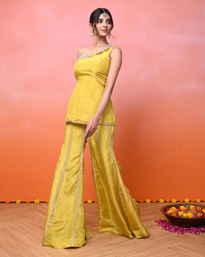 Anya Cosmo One Shoulder Sharara Set