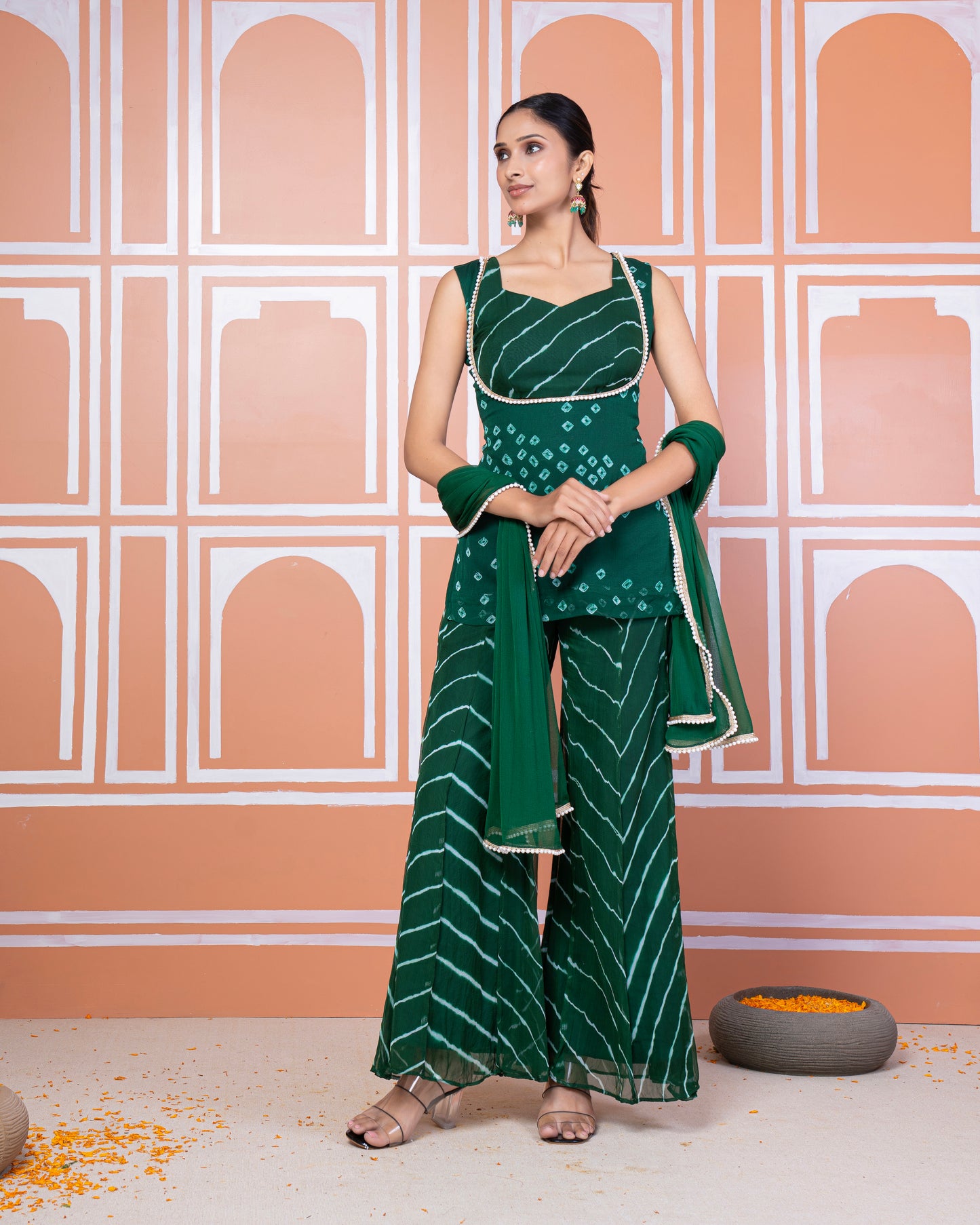 Heena bandhani-lehariya set