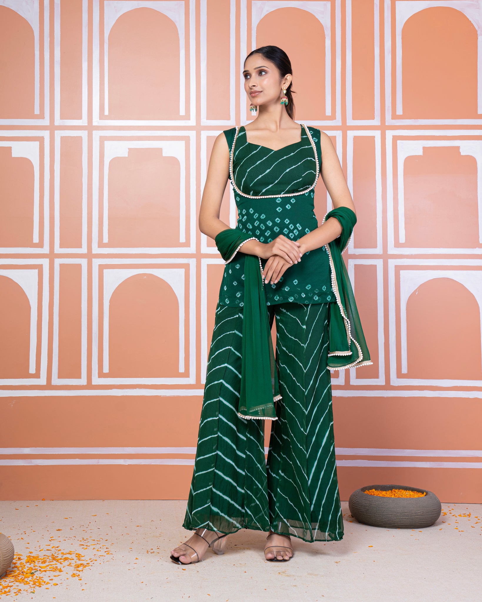 Heena bandhani-lehariya set