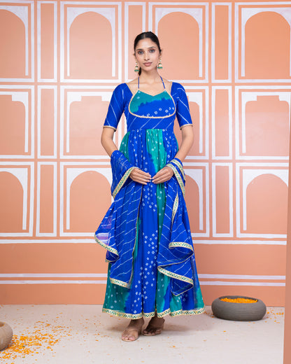 Payal chiffon bandhani anarkali set