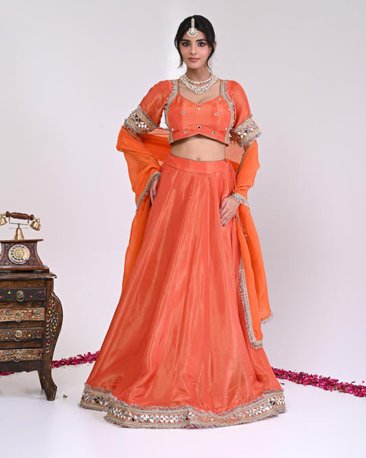 Riddhima Cosmo Aaina Lehanga Set