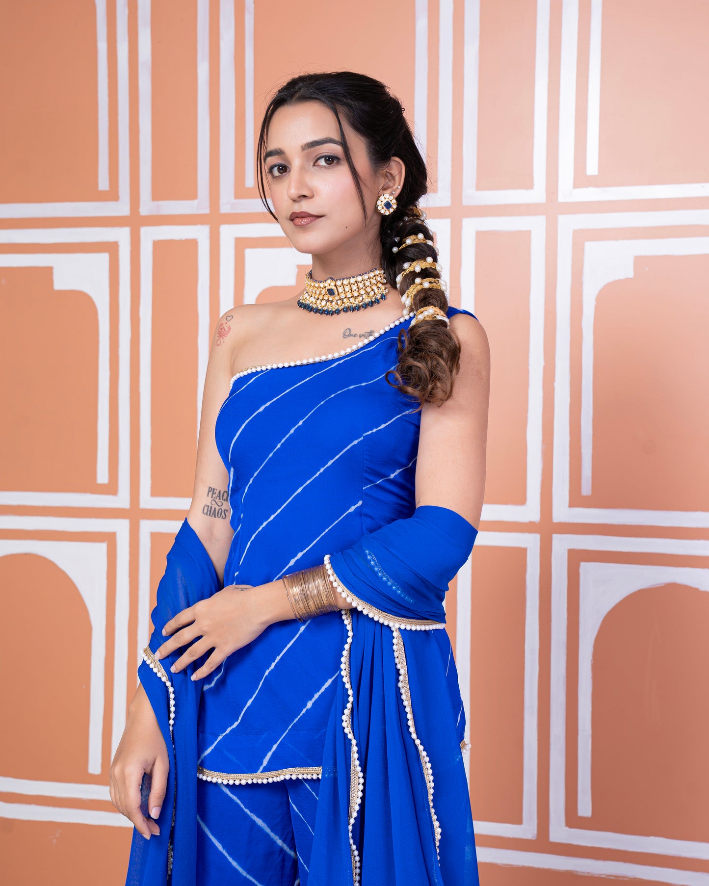Barkha one shoulder palazzo set