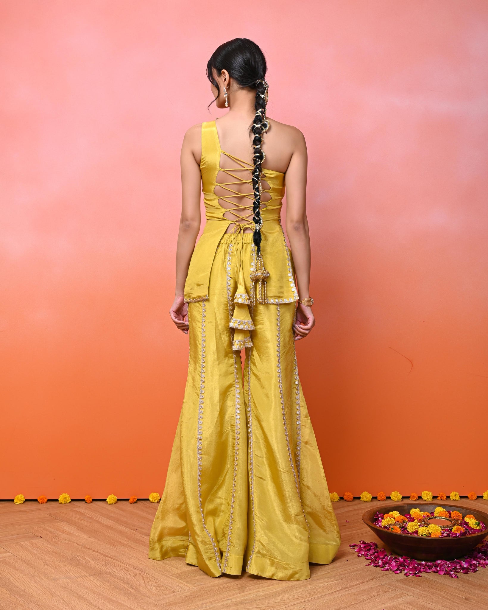 Anya Cosmo One Shoulder Sharara Set