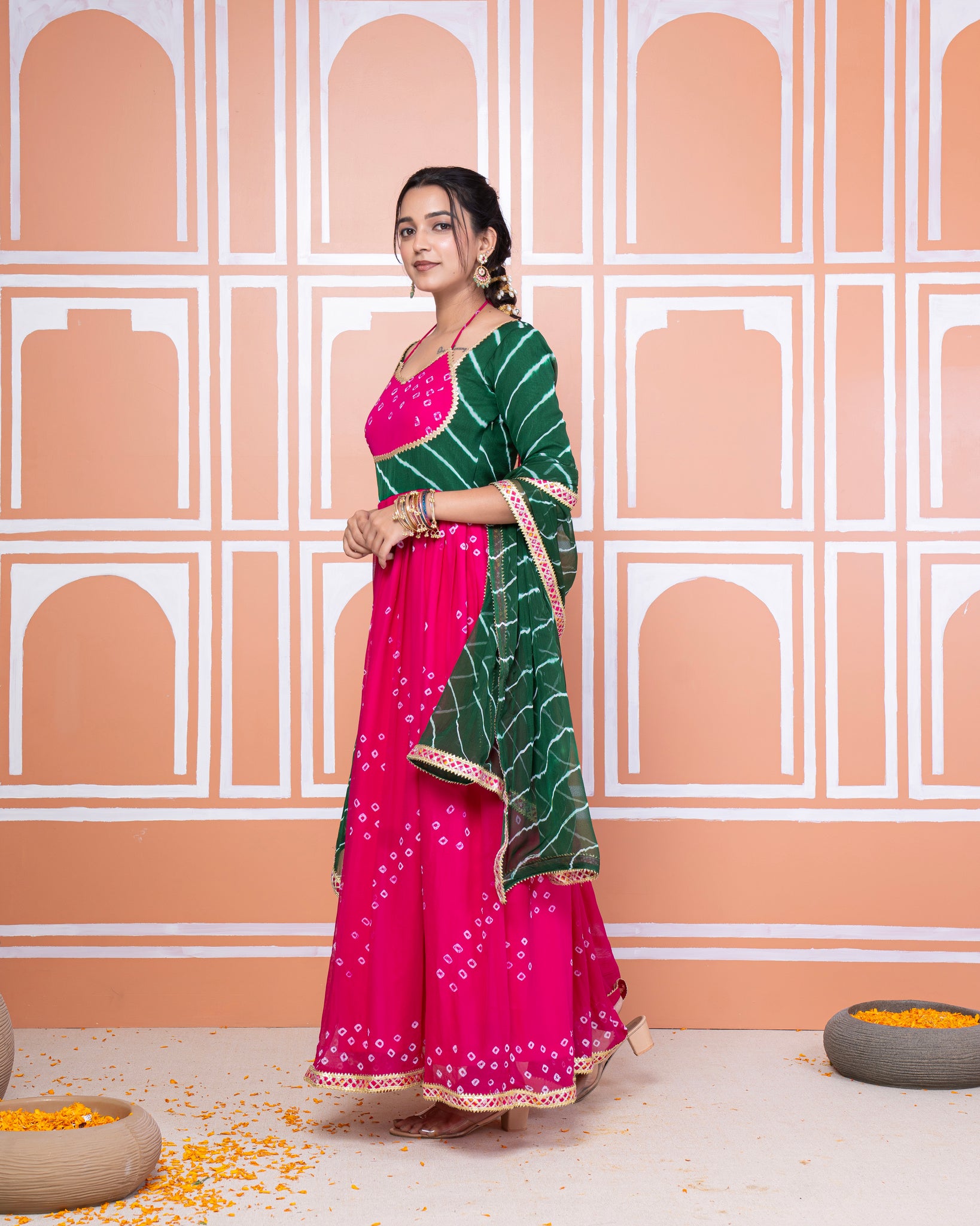 Sonal bandhani anarkali set