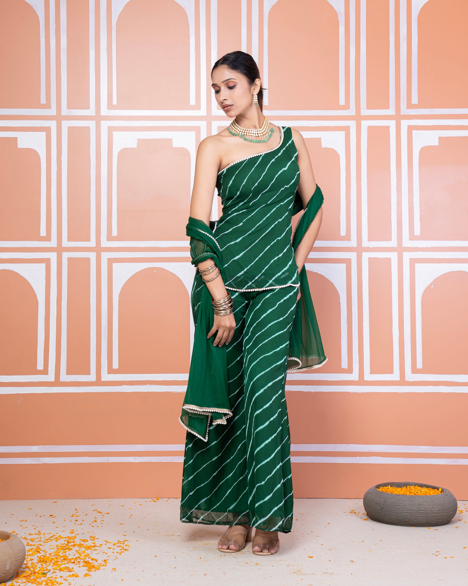Prerna one shoulder palazzo set