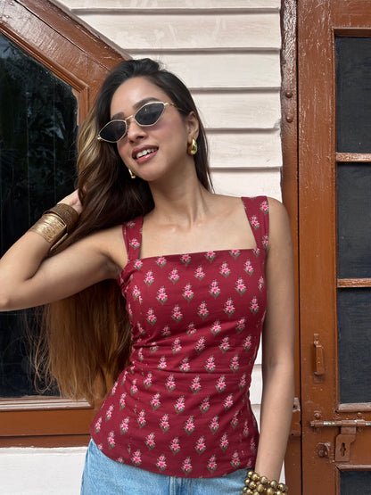 Shreya backless cotton corset top