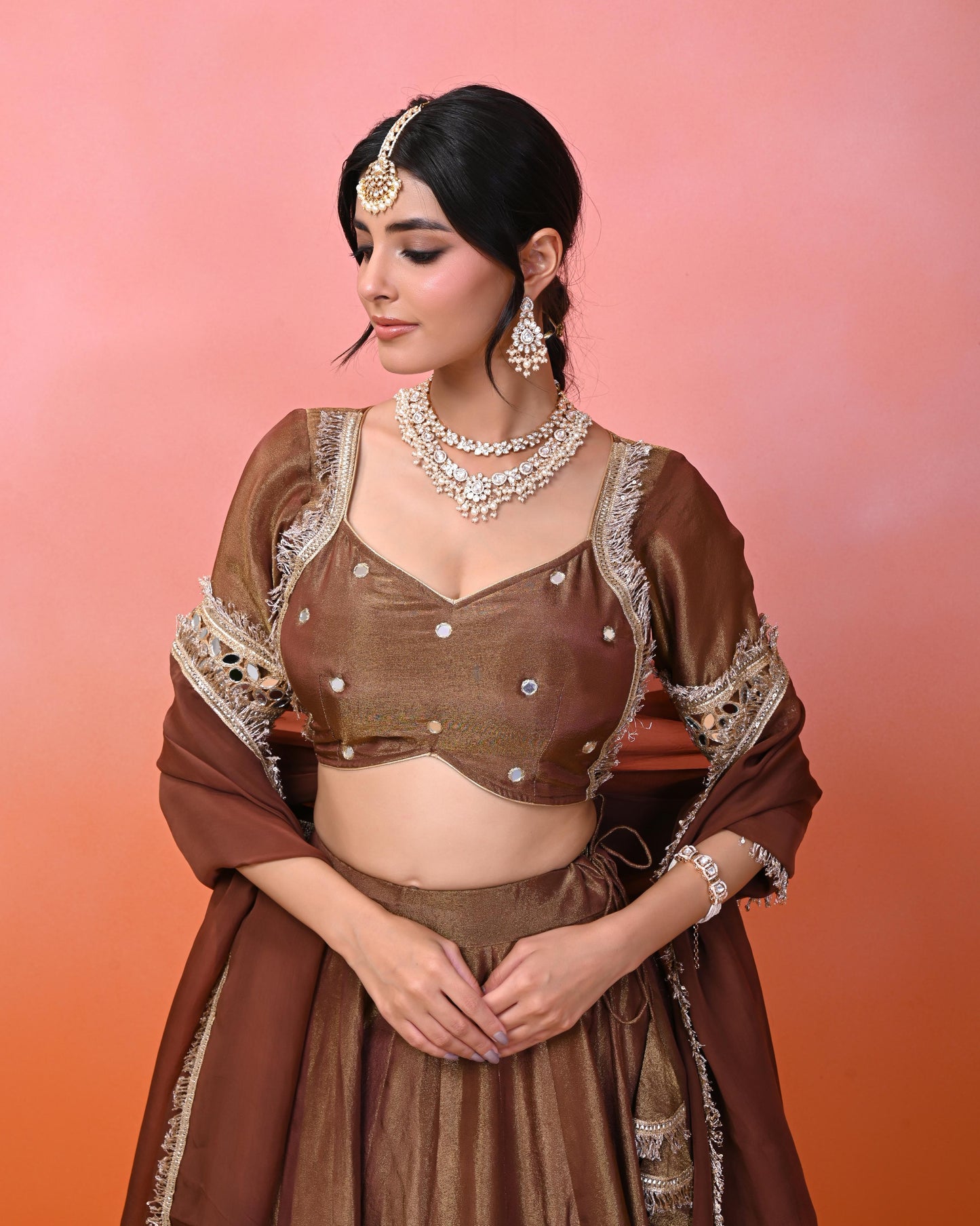 Anahita Cosmo Aaina Lehanga Set
