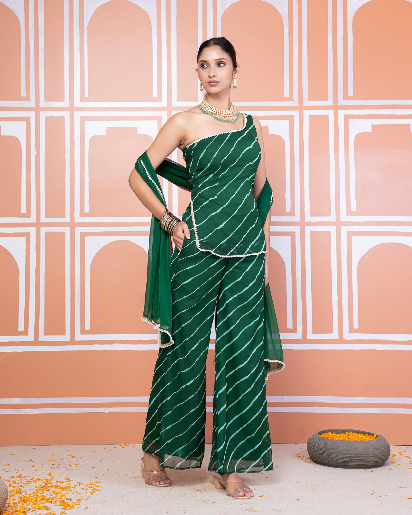 Prerna one shoulder palazzo set