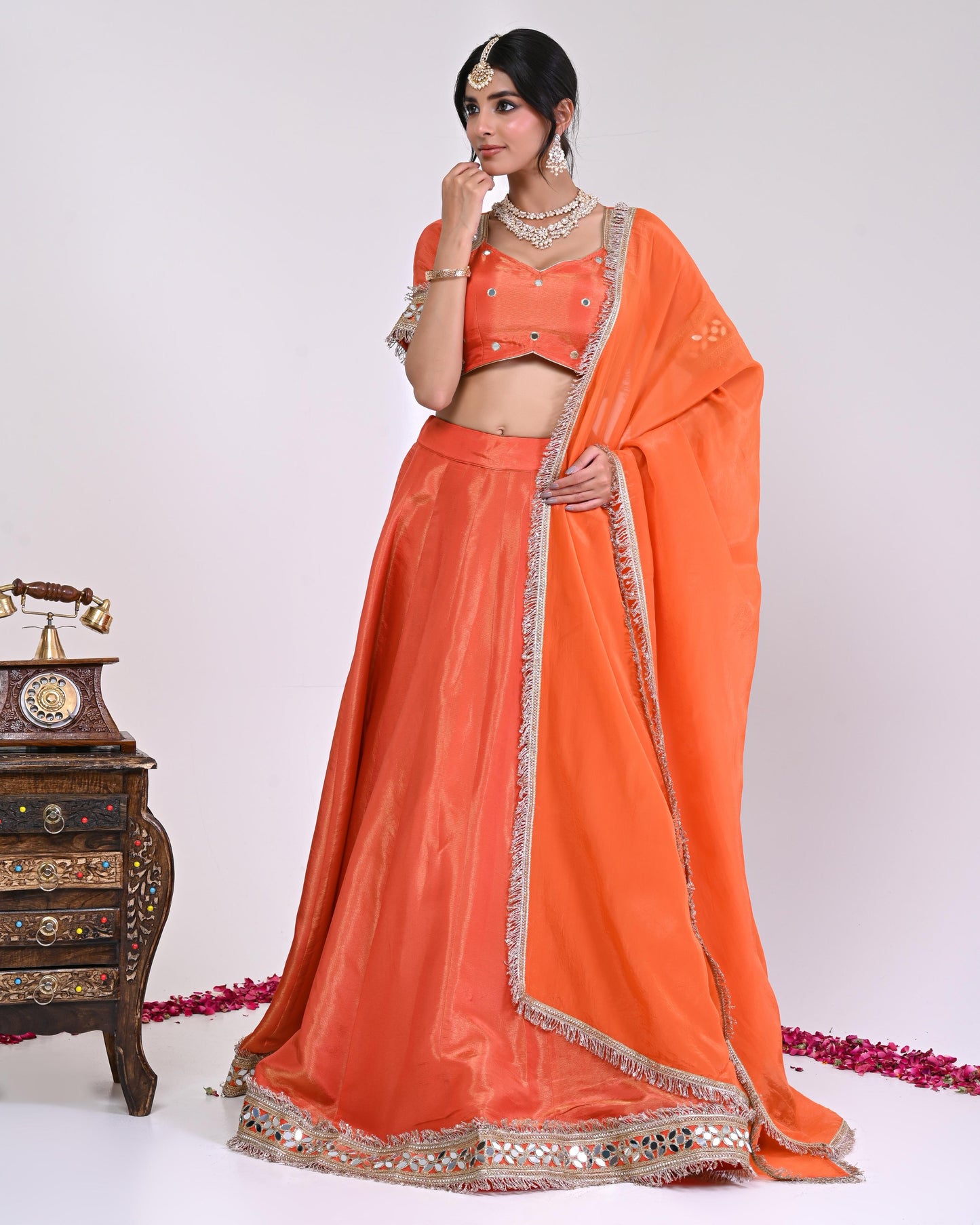 Riddhima Cosmo Aaina Lehanga Set