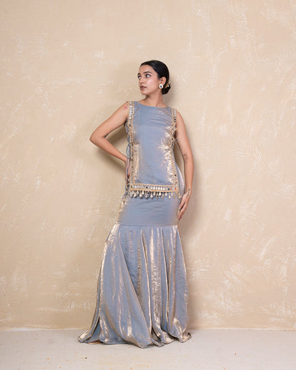 Ziya Mirror Silk Skirt Set