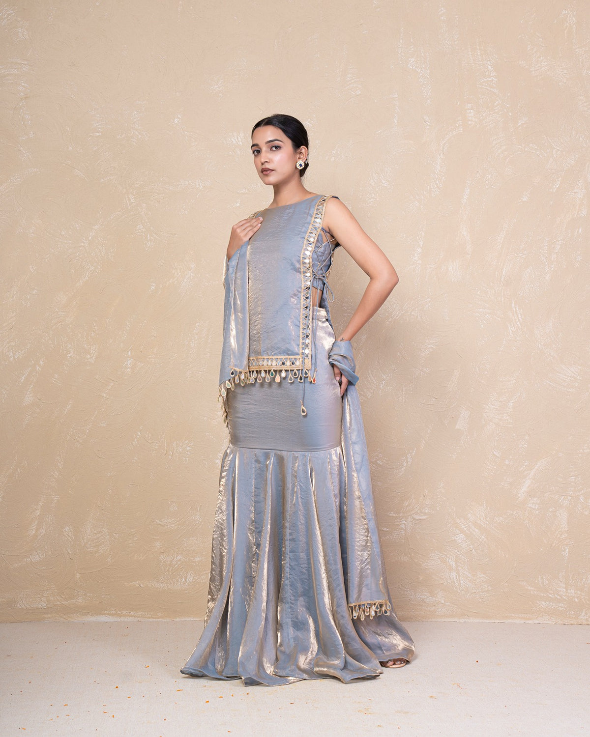 Ziya Mirror Silk Skirt Set