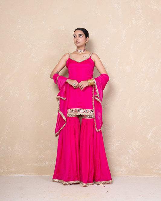Haya Pink Chinon Garara Set