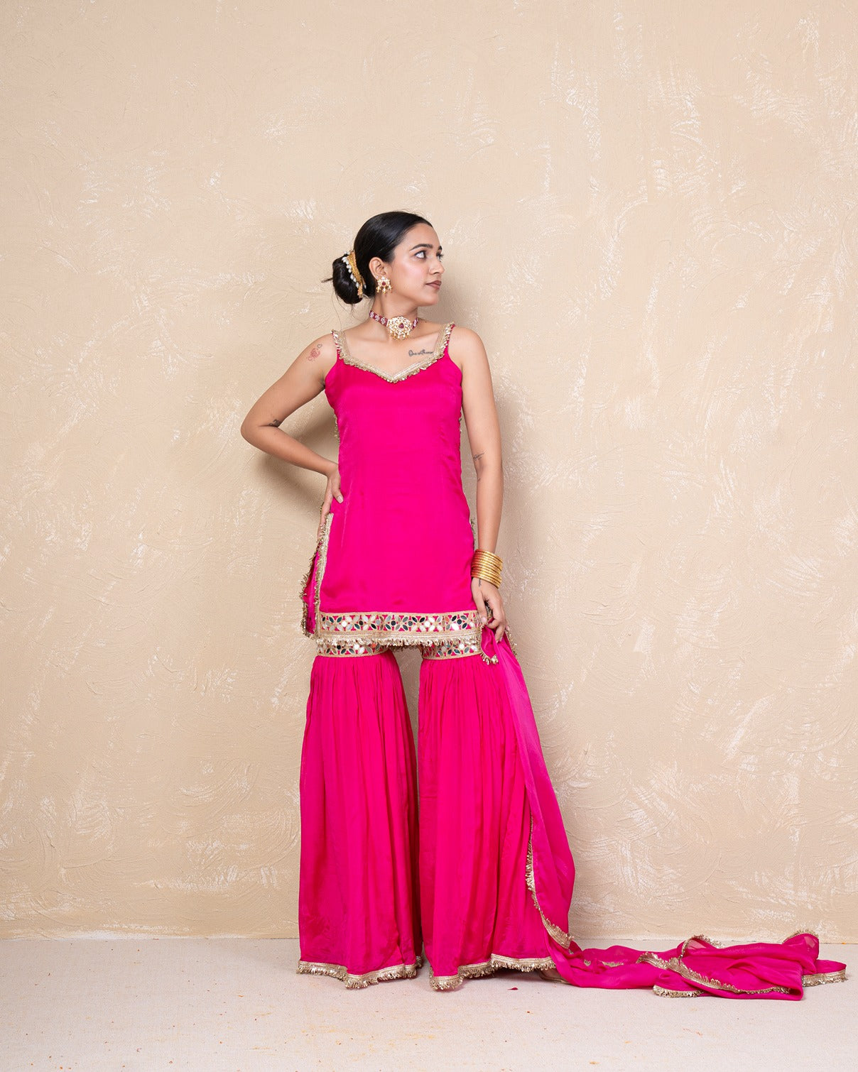 Haya Pink Chinon Garara Set