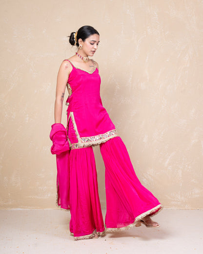 Haya Pink Chinon Garara Set