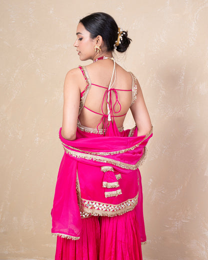 Haya Pink Chinon Garara Set
