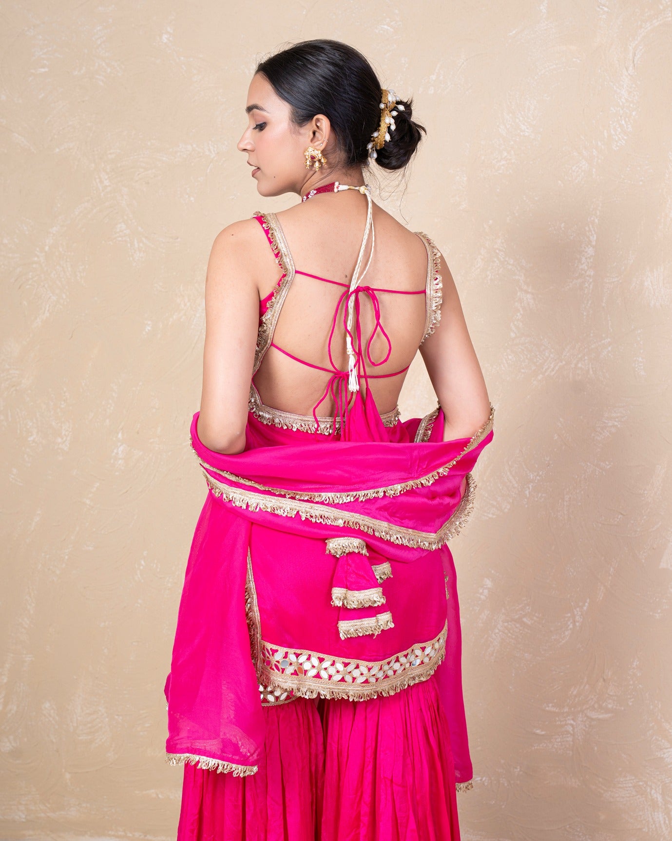 Haya Pink Chinon Garara Set