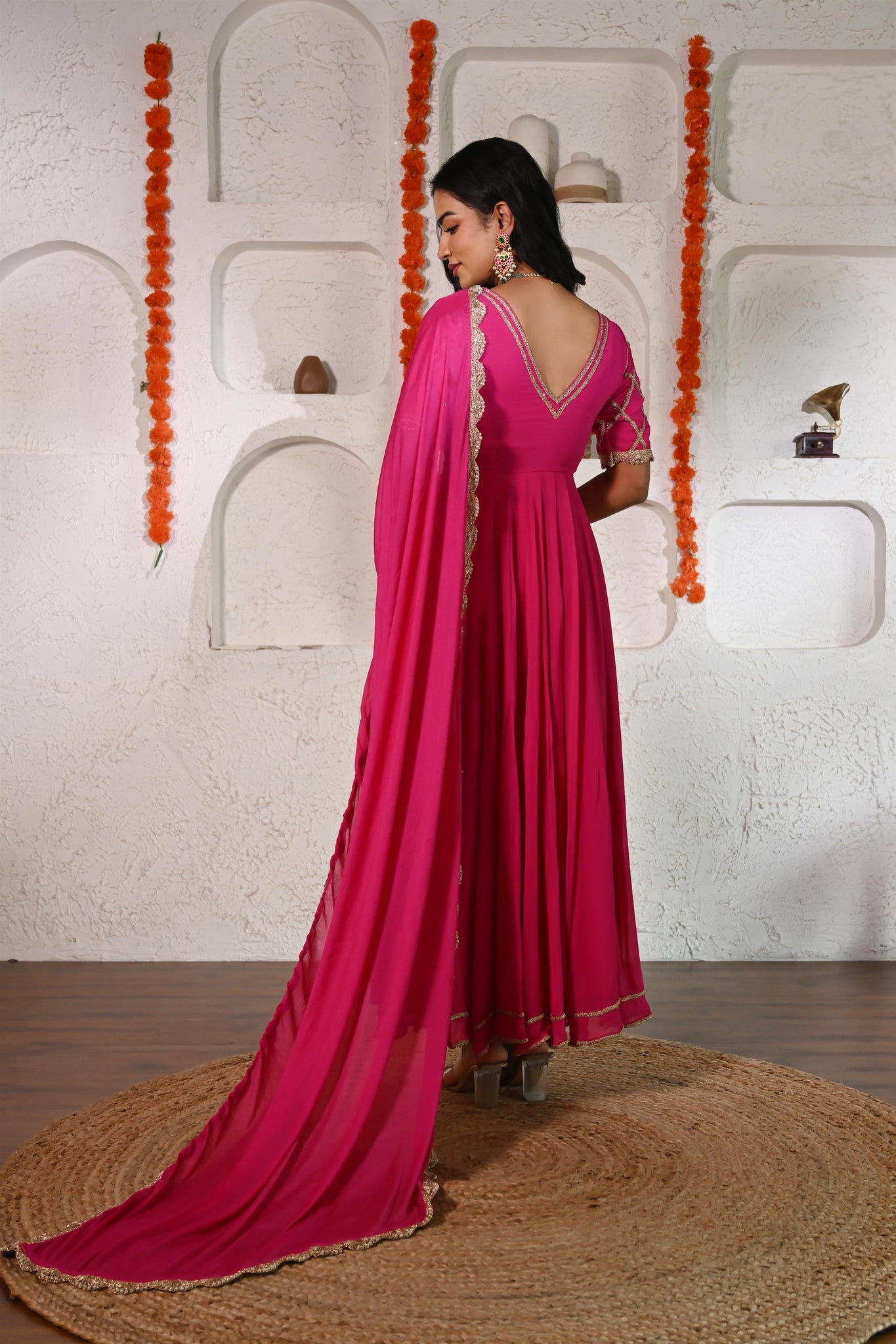 Jivika pink anarkali set