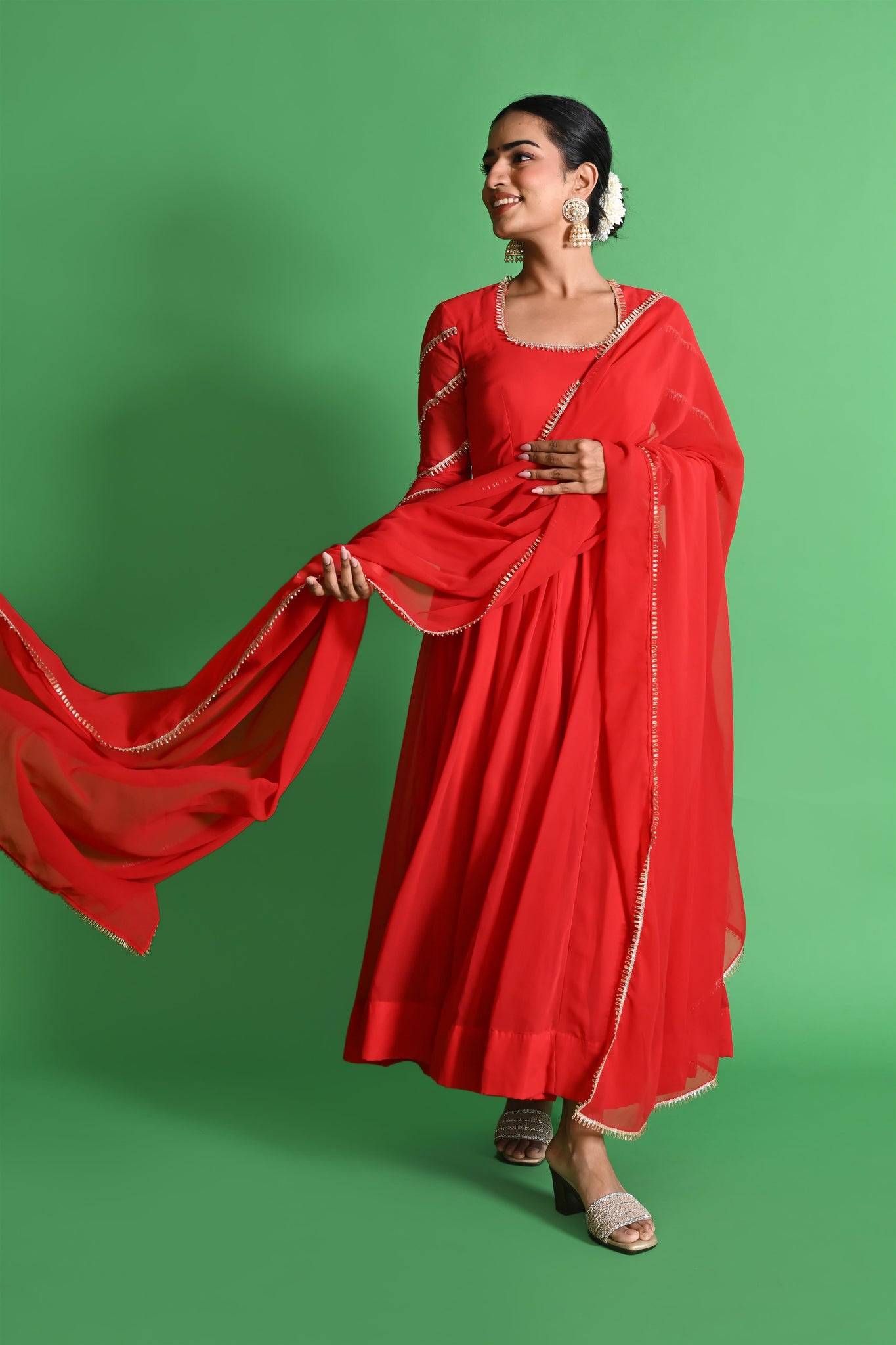 Riti red anarkali set