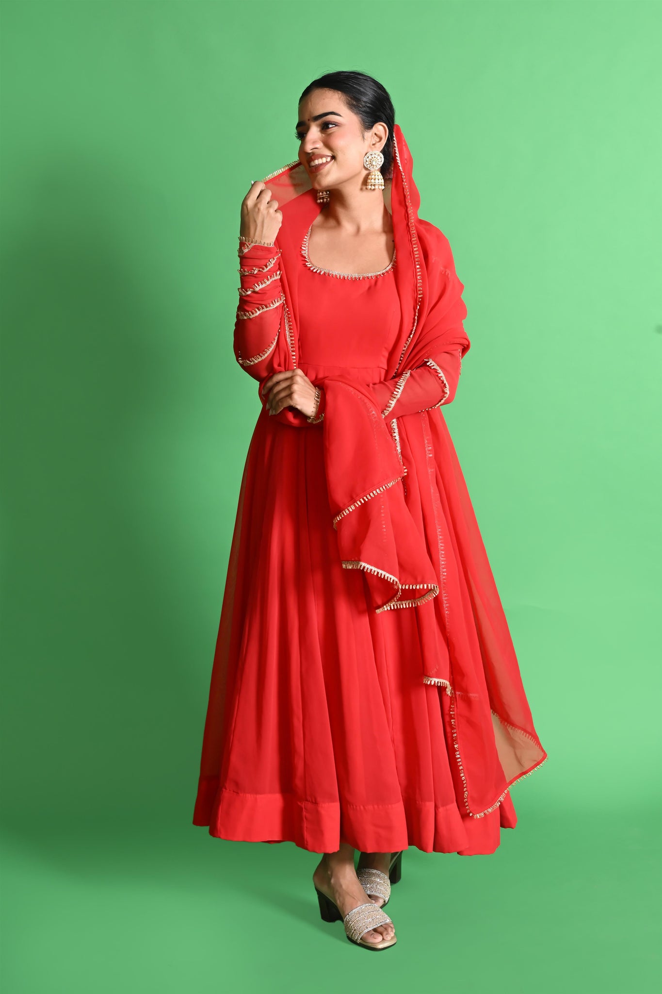 Riti red anarkali set