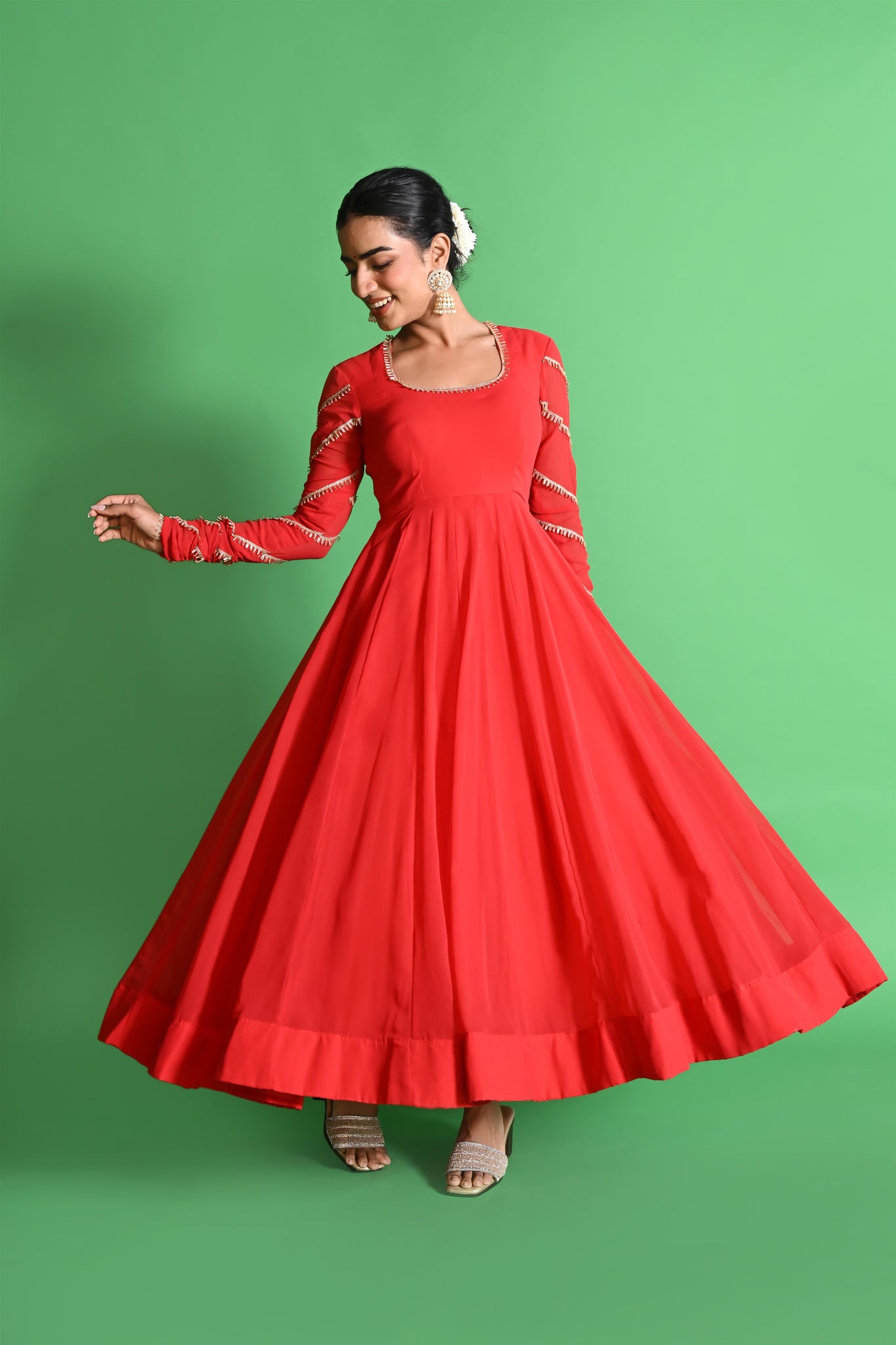 Riti red anarkali set