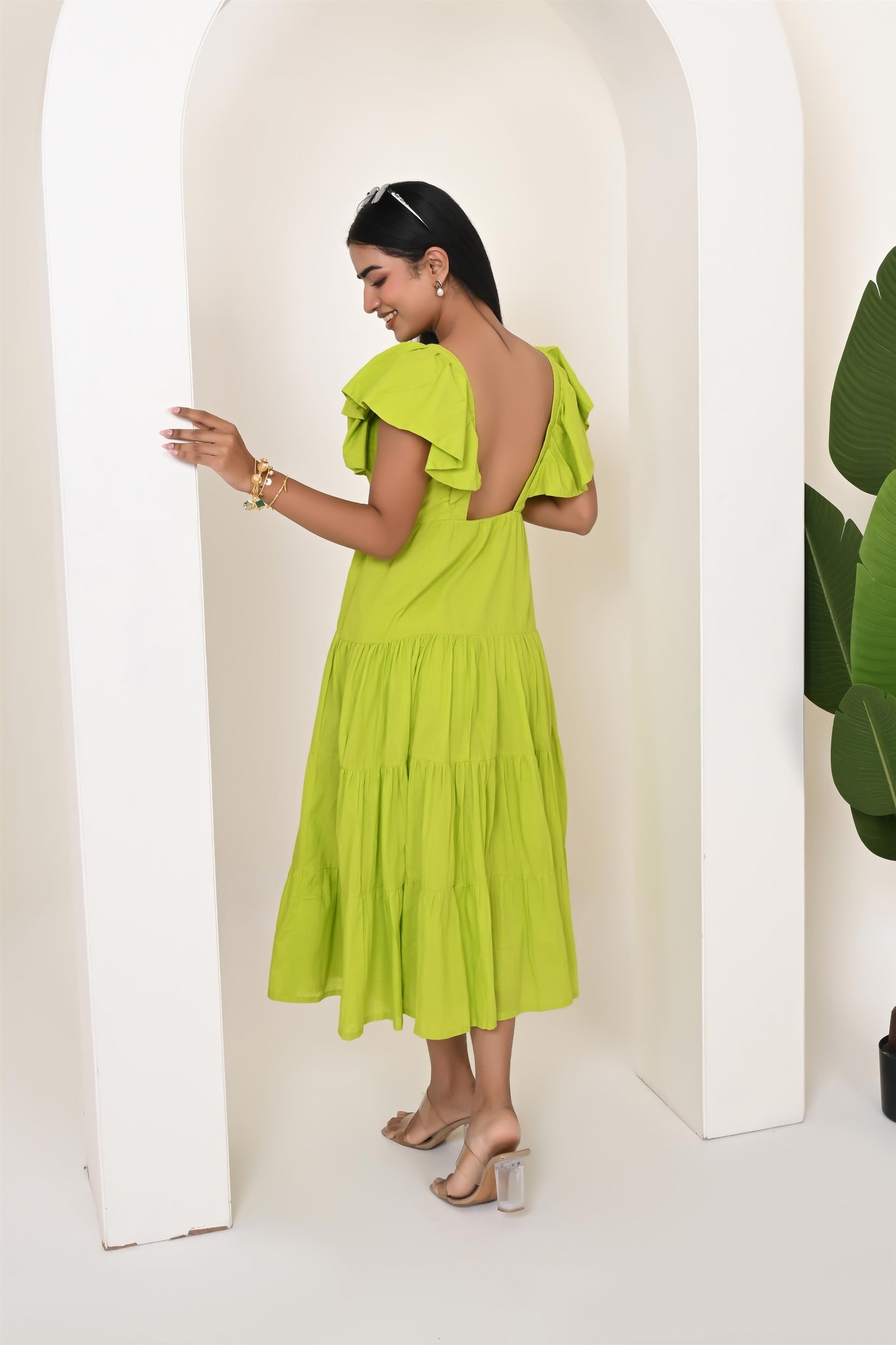 Lime green cotton dress