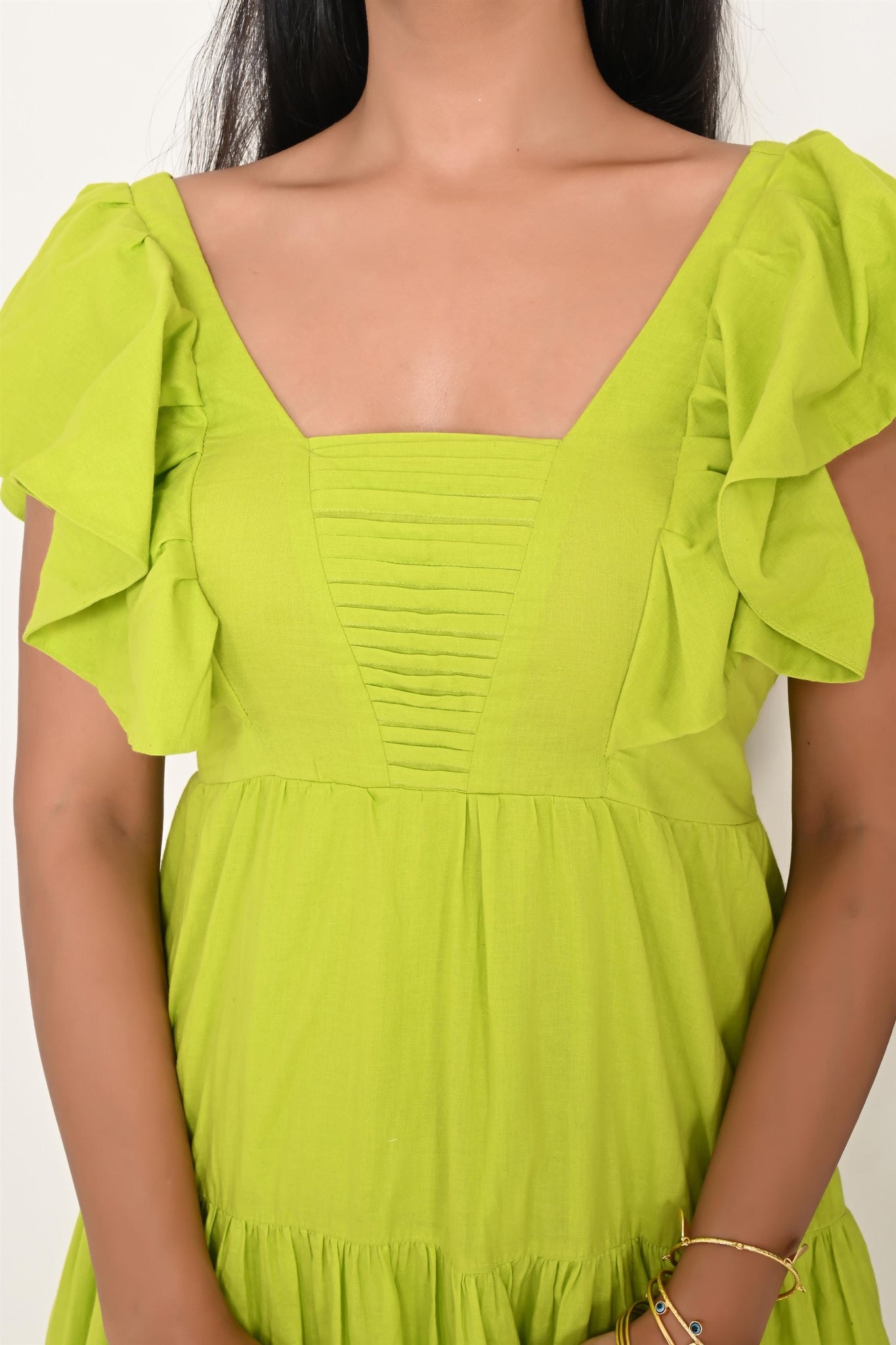 Lime green cotton dress