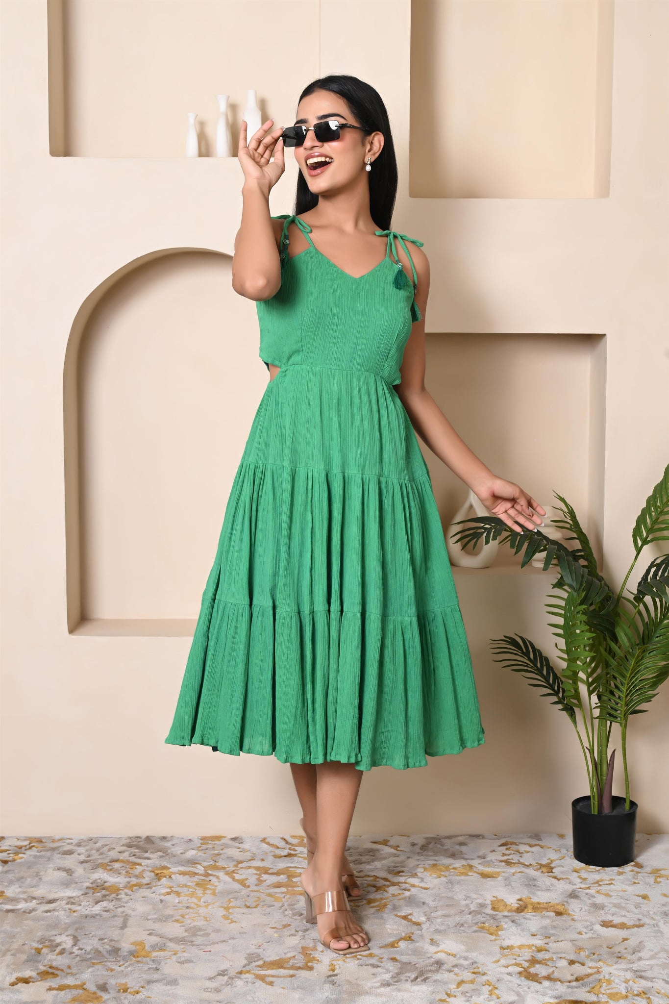 Green evil eye dress