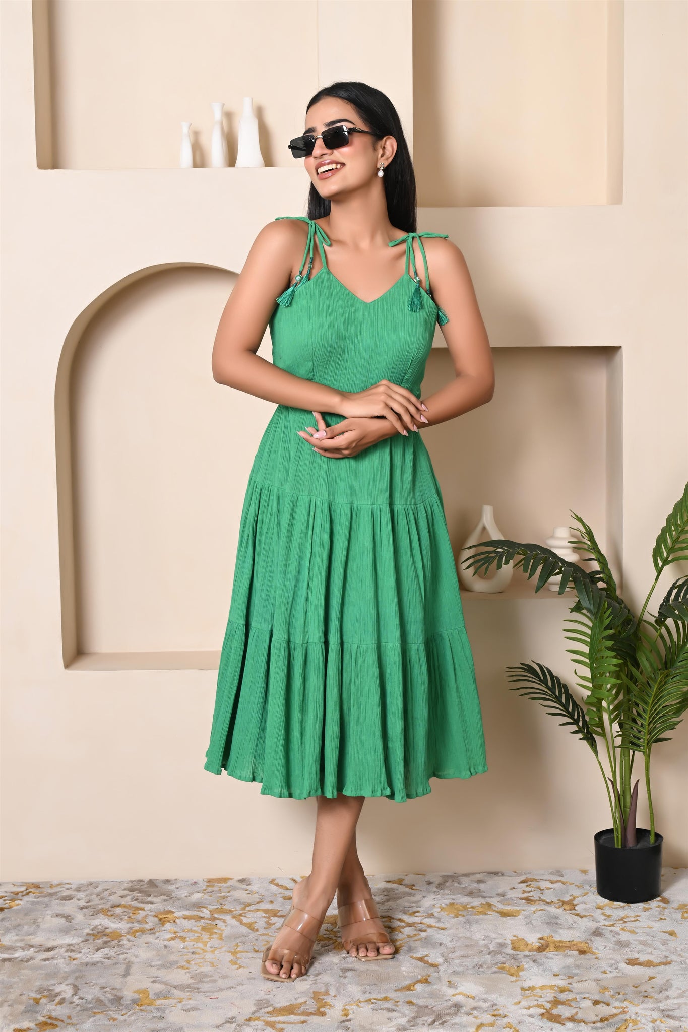 Green evil eye dress