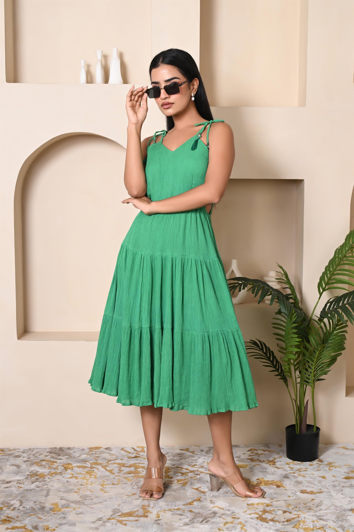 Green evil eye dress