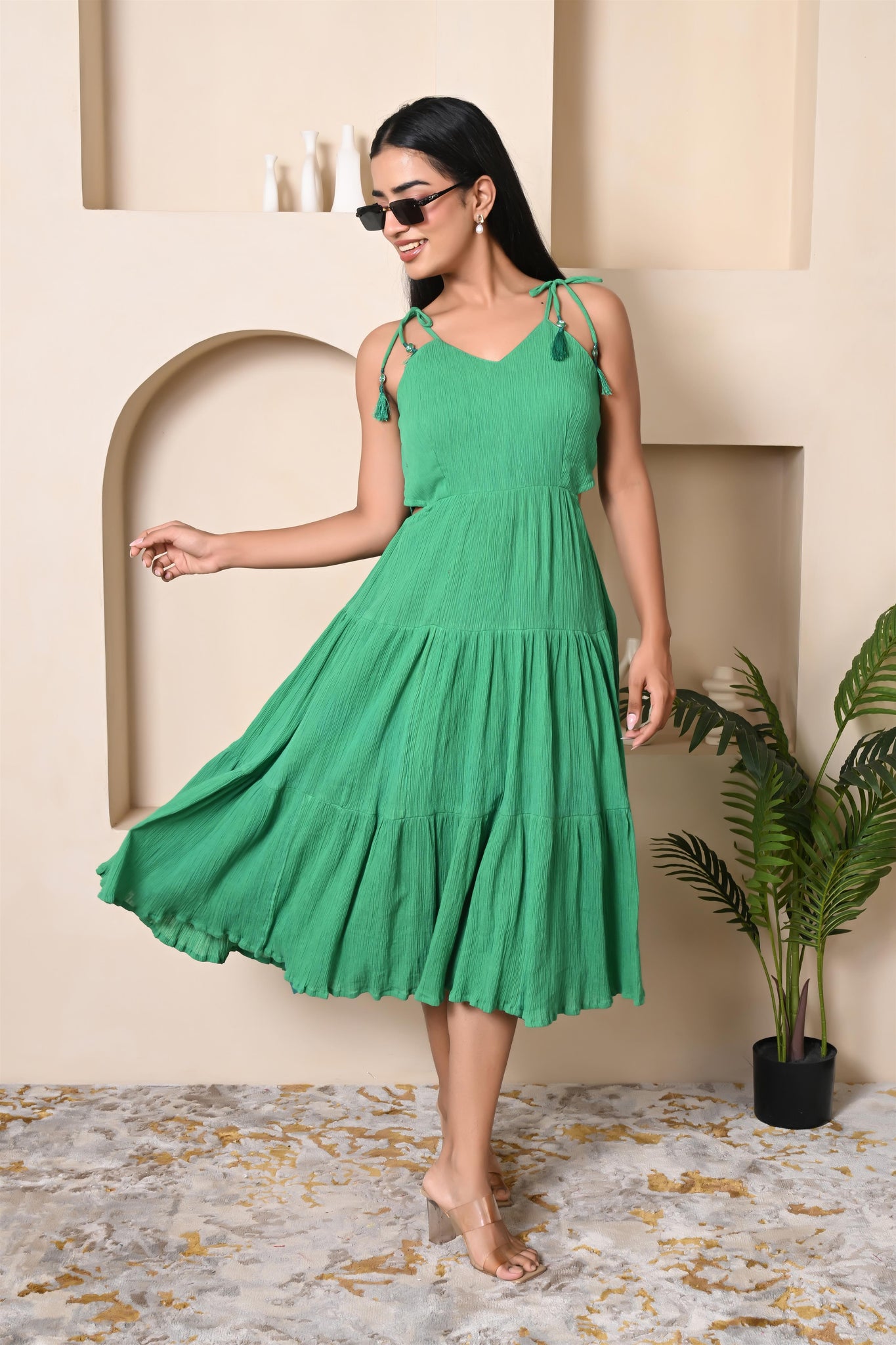 Green evil eye dress
