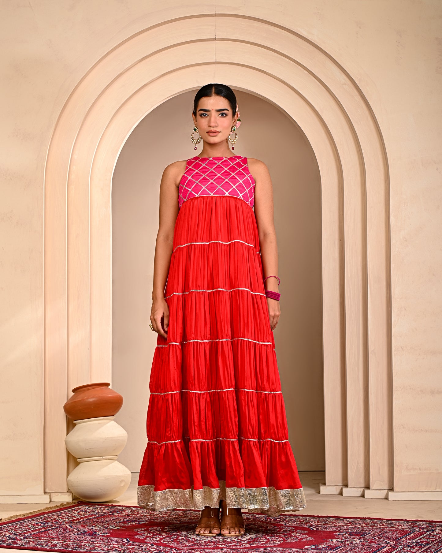 Aaradhya Tiered Anarkali Set