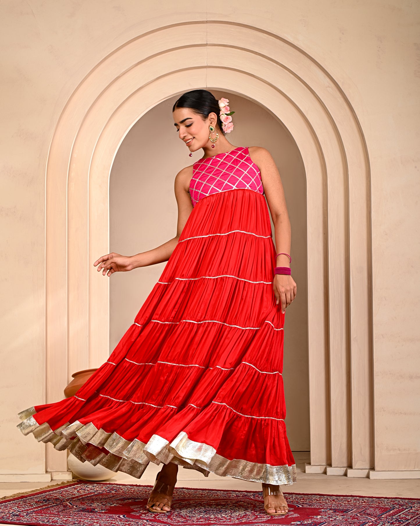 Aaradhya Tiered Anarkali Set