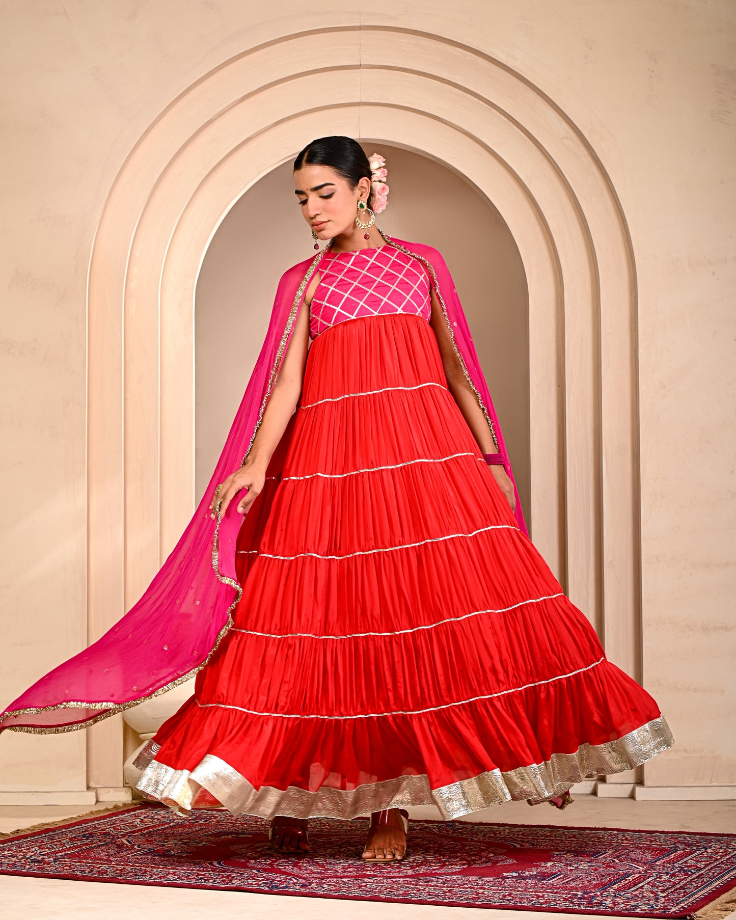 Aaradhya Tiered Anarkali Set