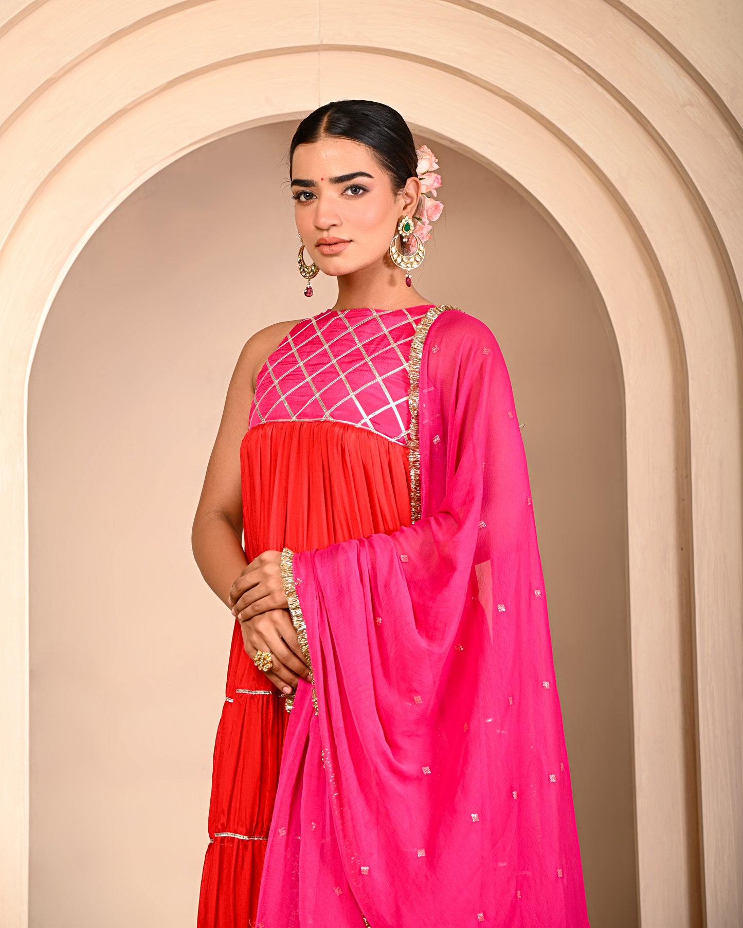 Aaradhya Tiered Anarkali Set