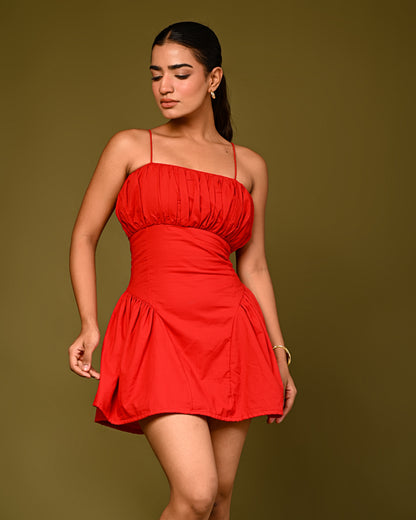 Red Carnation Corset Dress
