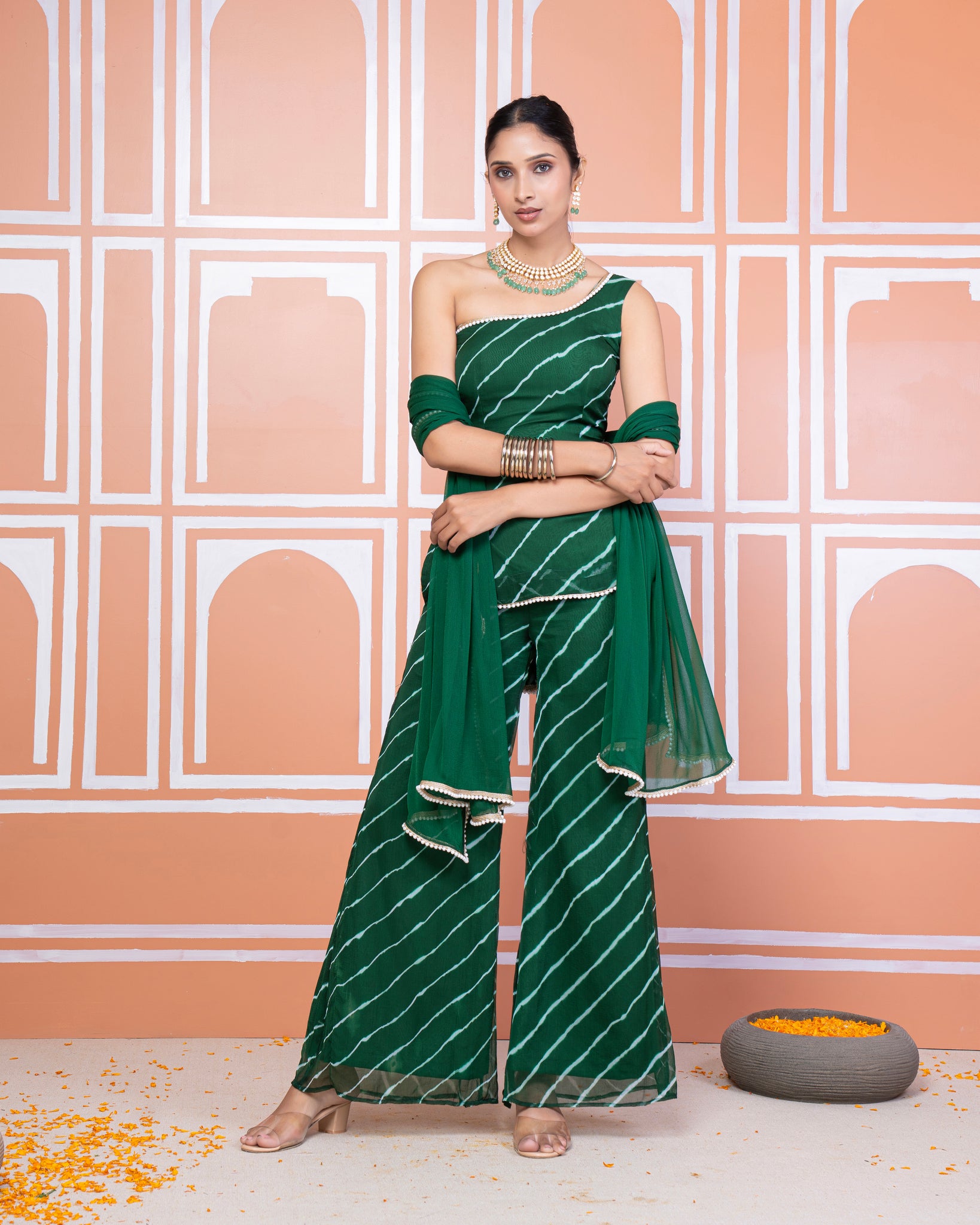 Prerna one shoulder palazzo set