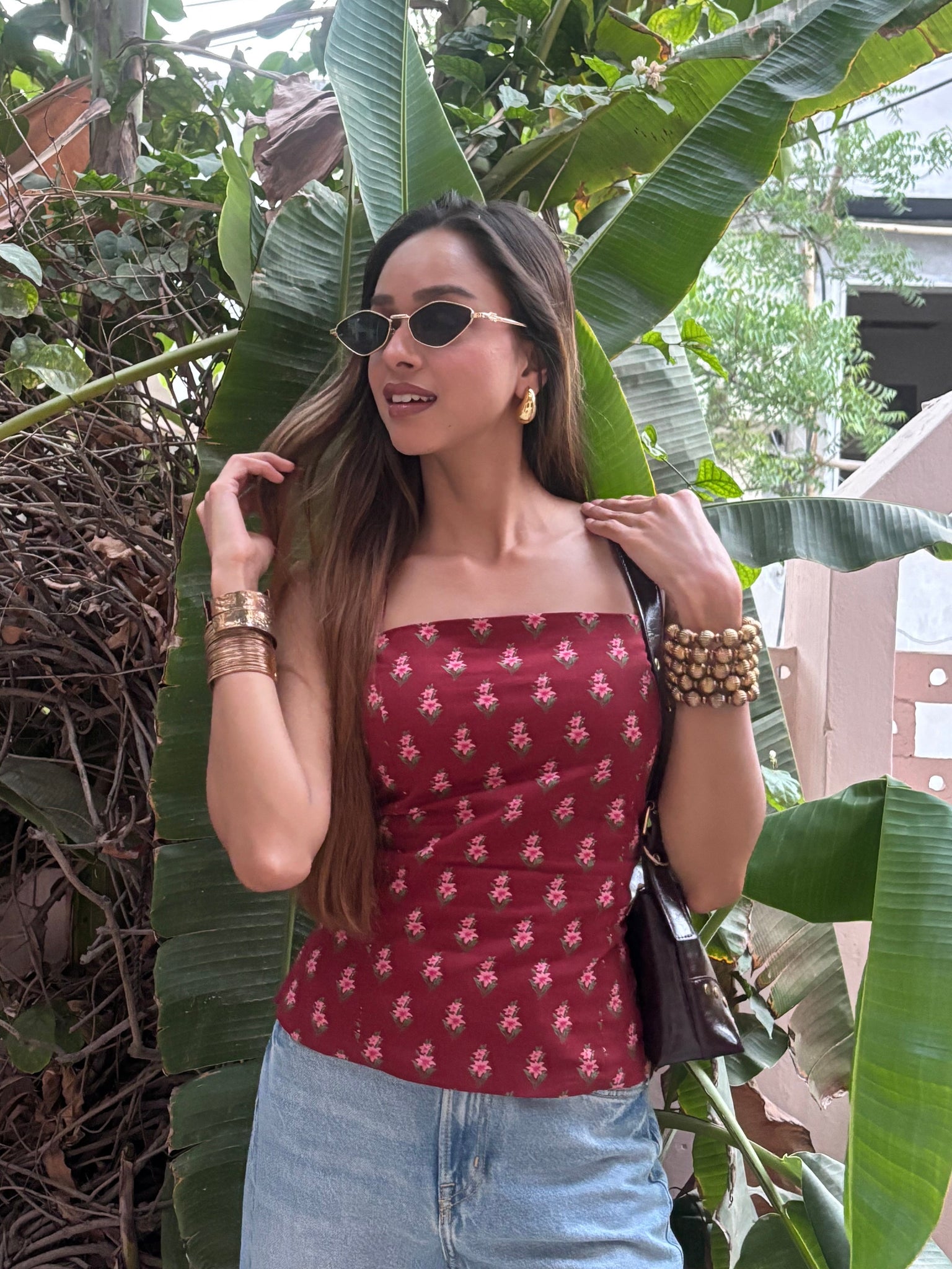 Shreya backless cotton corset top