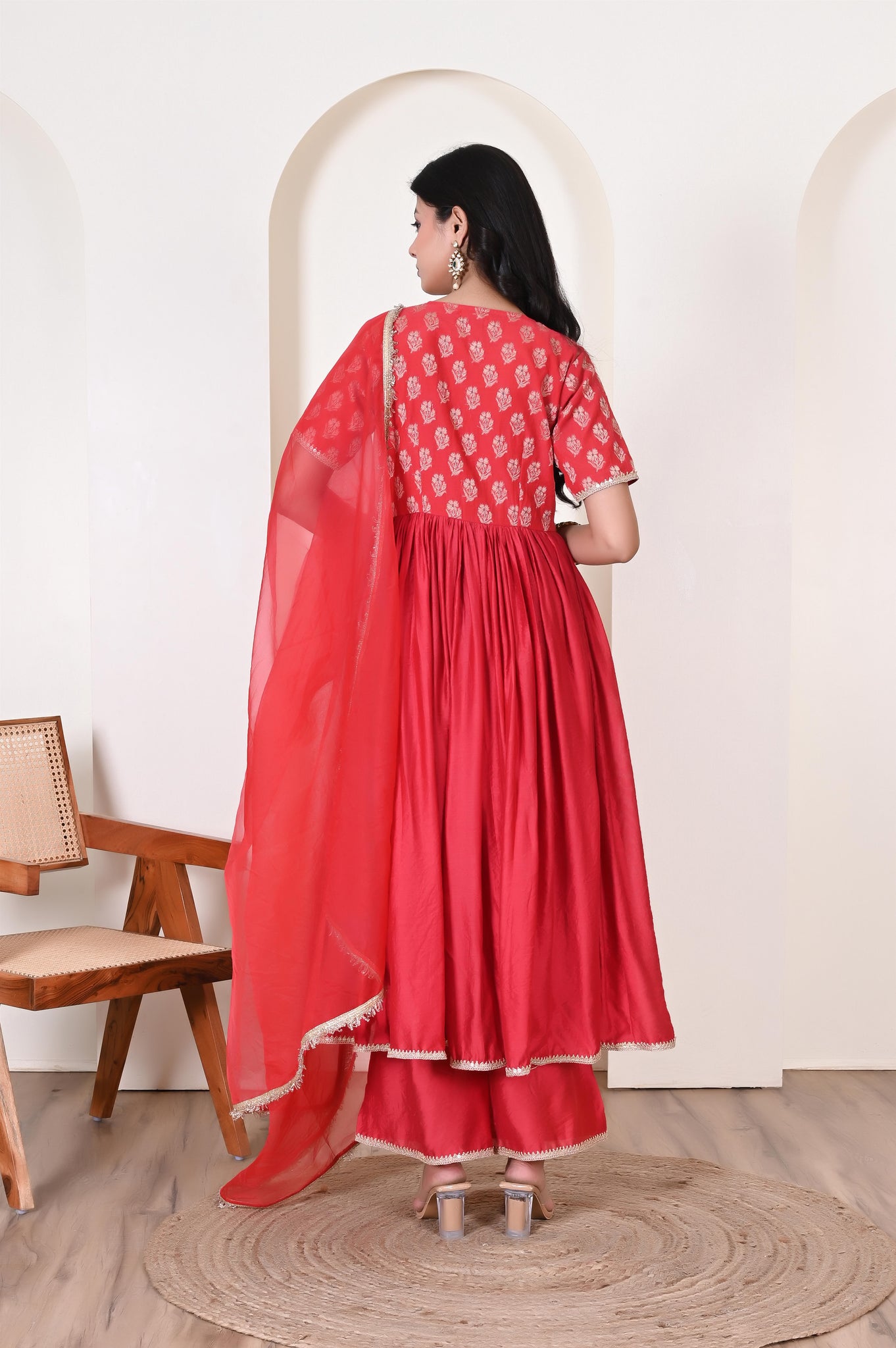 Charvi brocade chanderi suit set