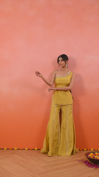Saba Cosmo One Shoulder Sharara Set