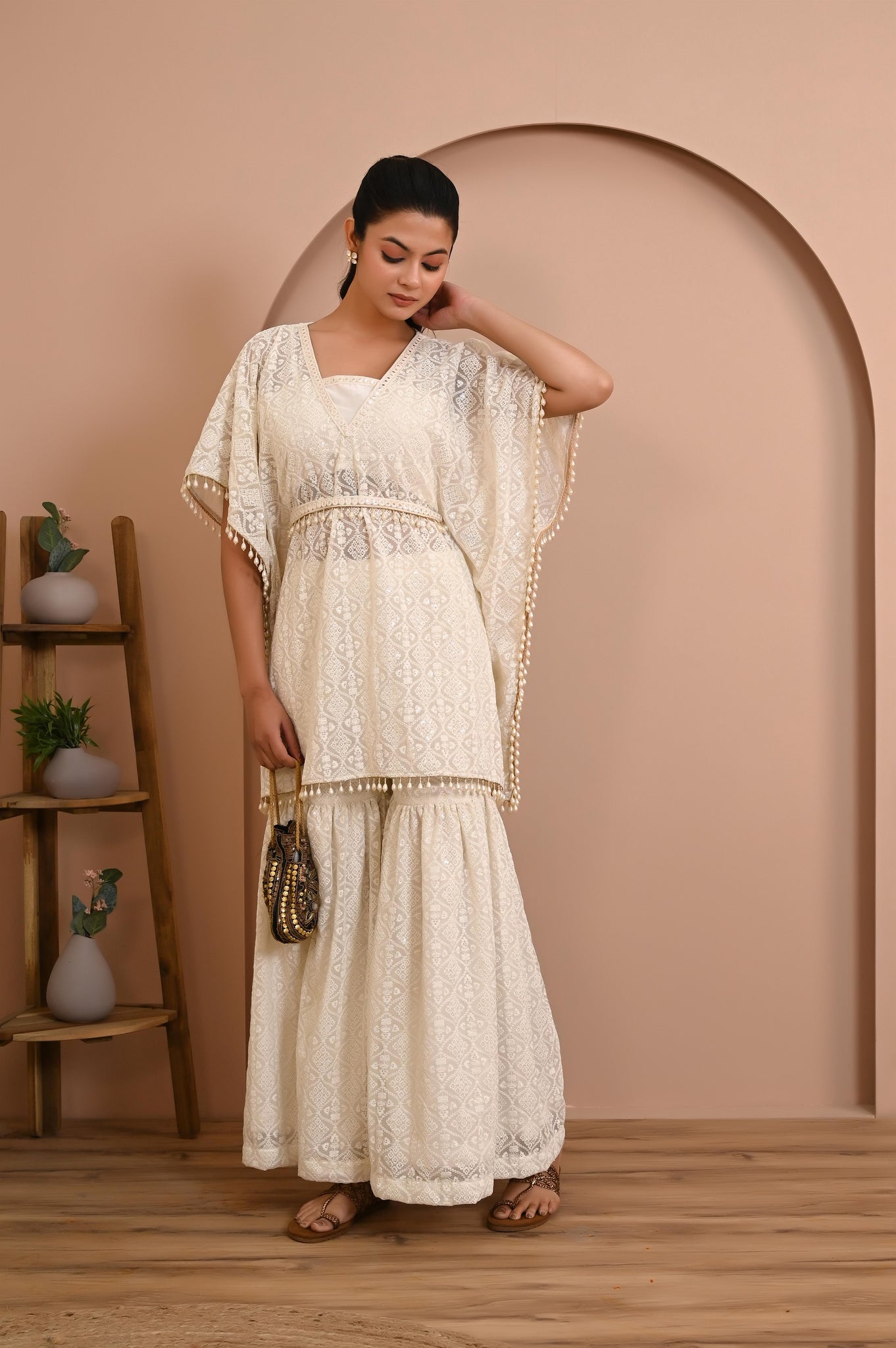 Nitya embroidered kaftan set